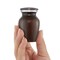 Small Mini Keepsake Cremation Urn for Human Ashes, Brown with Velvet Case